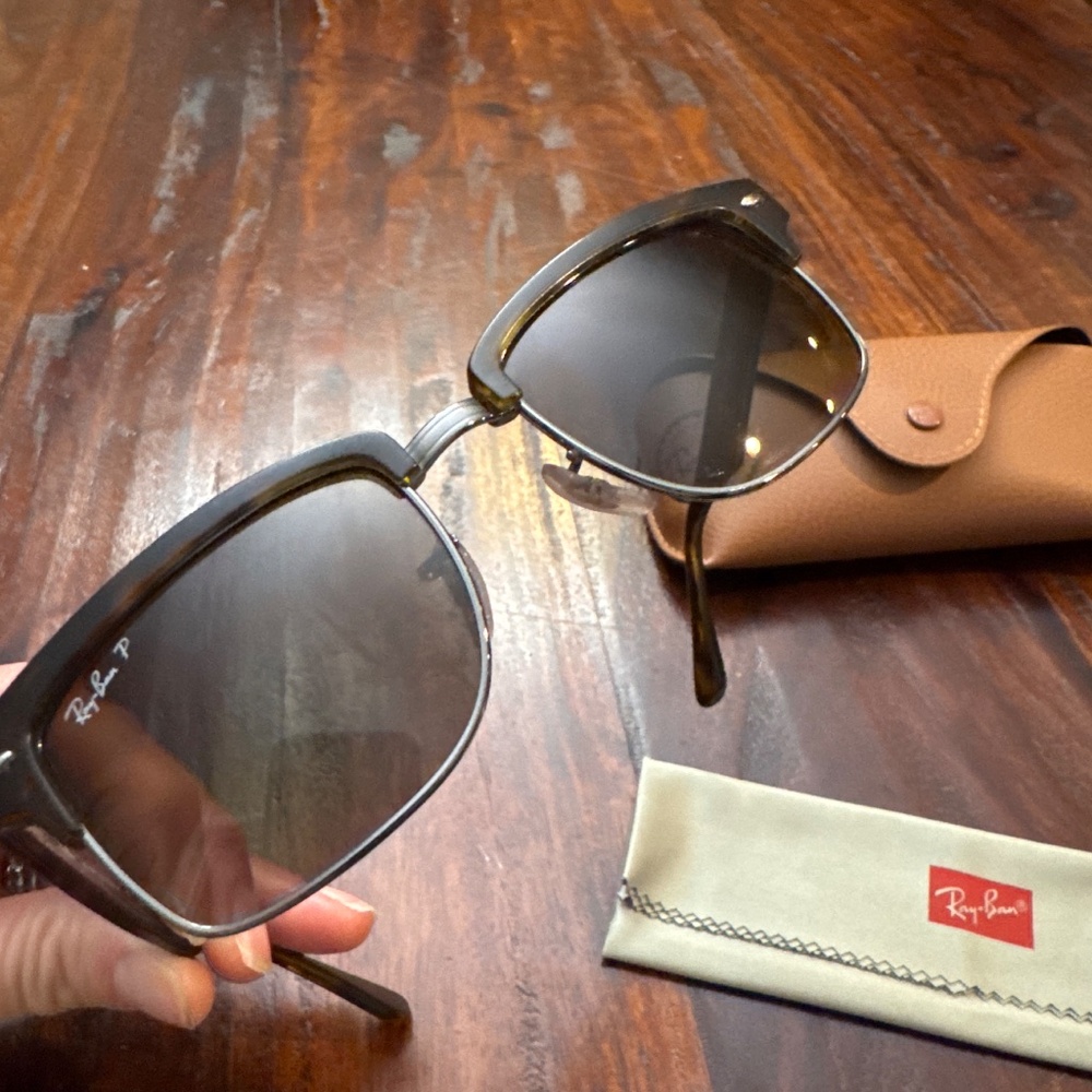 Ray-Ban 4190 Polarized Clubmaster Matte Havana Tortoise Sunglasses